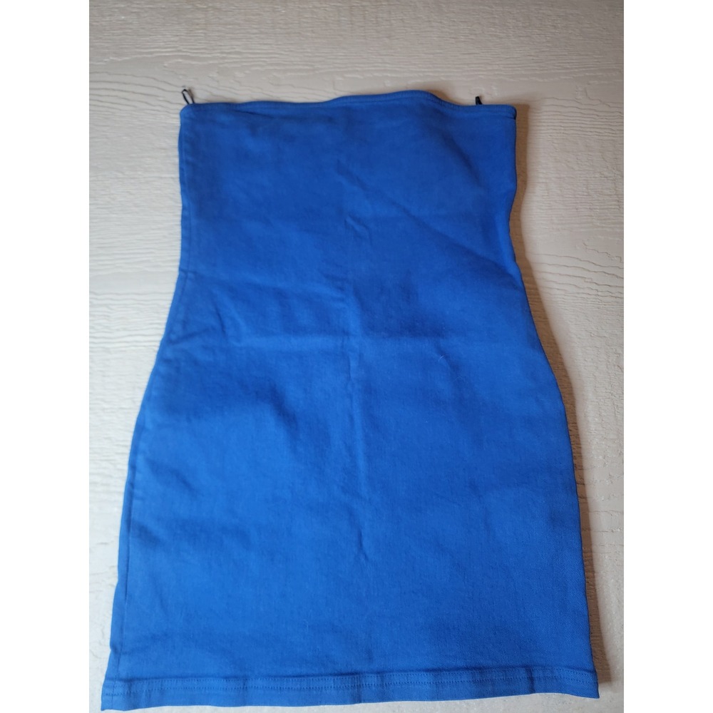 ♡Zara‎ Women Blue Strapless Bodycon Mini Tube Dress 6929/204/420 Size Medium NWT